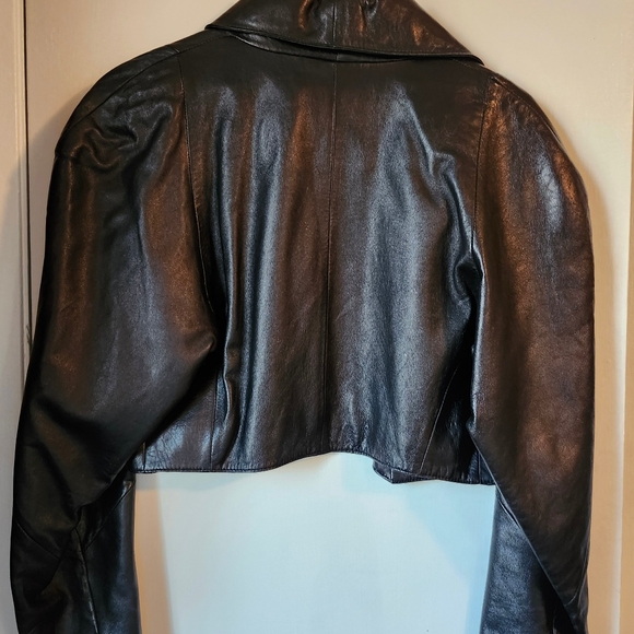 Black Leather Bolero Jacket - Picture 3 of 4